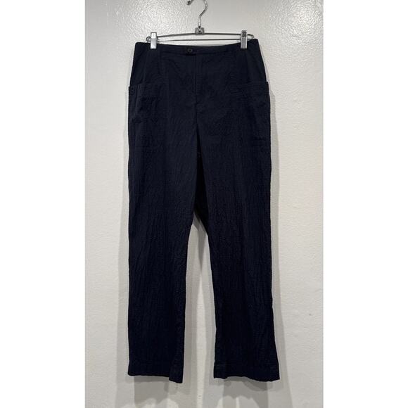 Uniqlo X Hana Tajima Textured Crop Pants Women’s Size Small Navy Blue Minimal - Picture 1 of 9
